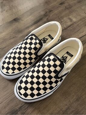 Vans Slip-On Checkerboard Sneakers - Black & White